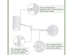 Best NETTLIFE Aplicación mural interior GU10 - lámpara de pared para dormitorio, moderno spotlight sin bombilla. Blanco