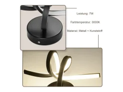 NETTLIFE Aplique de pared LED para interior, 7 W, blanco cálido, 3000 K, para escalera moderna, aluminio Negro Clearance
