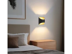 NETTLIFE Aplique de pared dorado - Lámparas de pared modernas de arriba a abajo Escalera Habitación infantil Negro Clearance