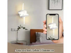 Online NETTLIFE Aplique de pared LED negro para interior, 7 W, cálido, 3000 K, para escalera moderna, aluminio Blanco