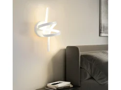 Online NETTLIFE Aplique de pared LED negro para interior, 7 W, cálido, 3000 K, para escalera moderna, aluminio Blanco