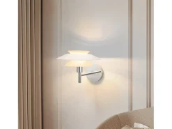 New NETTLIFE Aplique de pared interior para dormitorio - Diseño de metal , lámpara de pasillo creativa G9 Sin bombilla (Máx. 25W). Blanco