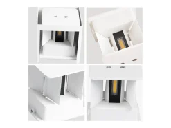 NETTLIFE Aplique Para Pared-Aplique interior - Up Down Aplique exterior Aplique LED exterior 5W IP65 blanco cálido Negro
