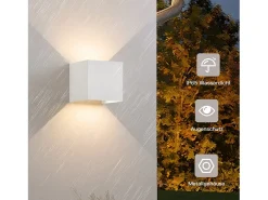 NETTLIFE Aplique Para Pared-Aplique interior - Up Down Aplique exterior Aplique LED exterior 5W IP65 blanco cálido Negro