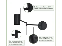 Outlet NETTLIFE Aplique Interior - Aplique Vintage Dormitorio GU10 - Sin Bombilla Negro