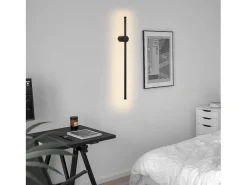 NETTLIFE Aplique LED de interior - 60 cm - Lámpara de pasillo de diseño moderno - Blanco cálido 3000 K - Lámpara de cocina Negro Online