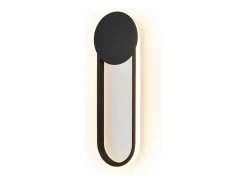 NETTLIFE Aplique LED de pared para interiores - Lámpara de escalera de 12 W, 41 cm, diseño moderno, color , 3000 K Negro