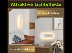 NETTLIFE Aplique Para Pared-Aplique LED de pared para interiores - 12 W, 41 cm, lámpara de escalera, lámpara de pasillo, diseño moderno, , 3000 K Blanco