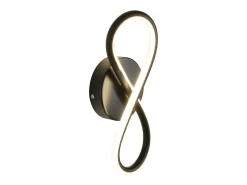 Outlet NETTLIFE Aplique LED de pared de 7 W, diseño curvo, blanco cálido de 3000 K para escaleras interiores Negro