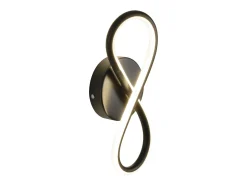 Outlet NETTLIFE Aplique LED de pared de 7 W, diseño curvo, blanco cálido de 3000 K para escaleras interiores Negro