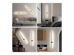 Hot NETTLIFE Aplique LED para Interiores - 100 CM 8 W Lámpara Giratoria Minimalista para Sala de Estar Lámpara de Noche Blanco cálido 3000 K Negro
