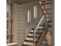 NETTLIFE Aplique Para Pared-Aplique LED para Interiores - Lámpara de Pasillo Moderna de 60 cm y 21 W, Color Blanco cálido, para Pasillo Arriba y Abajo Negro