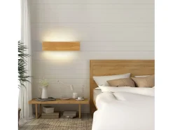 NETTLIFE Aplique Para Pared-Aplique LED para Interiores - Lámpara de de Madera Moderna de 32 CM Lámpara de Escalera con Diseño Arriba y Abajo 11W 3000K Blanco Cálido Marru00f3n