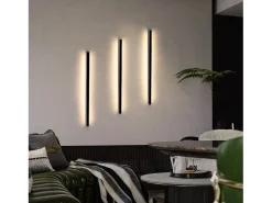NETTLIFE Aplique Para Pared-Aplique LED para Interiores - Lámpara de Pasillo Moderna de 80 CM y 27 W, Color Blanco cálido, para Pasillo Arriba y Abajo Negro
