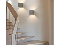 NETTLIFE Aplique Para Pared-Aplique LED 5W - Lámpara de Pared Exterior/Interior , Regulable Doble Haz Impermeable IP65 230V 3000K Gris