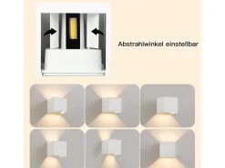Sale NETTLIFE Aplique LED 5W,2 piezas - Aplique Exterior/Interior, Doble Haz Regulable Impermeable IP65 230V 3000K Blanco
