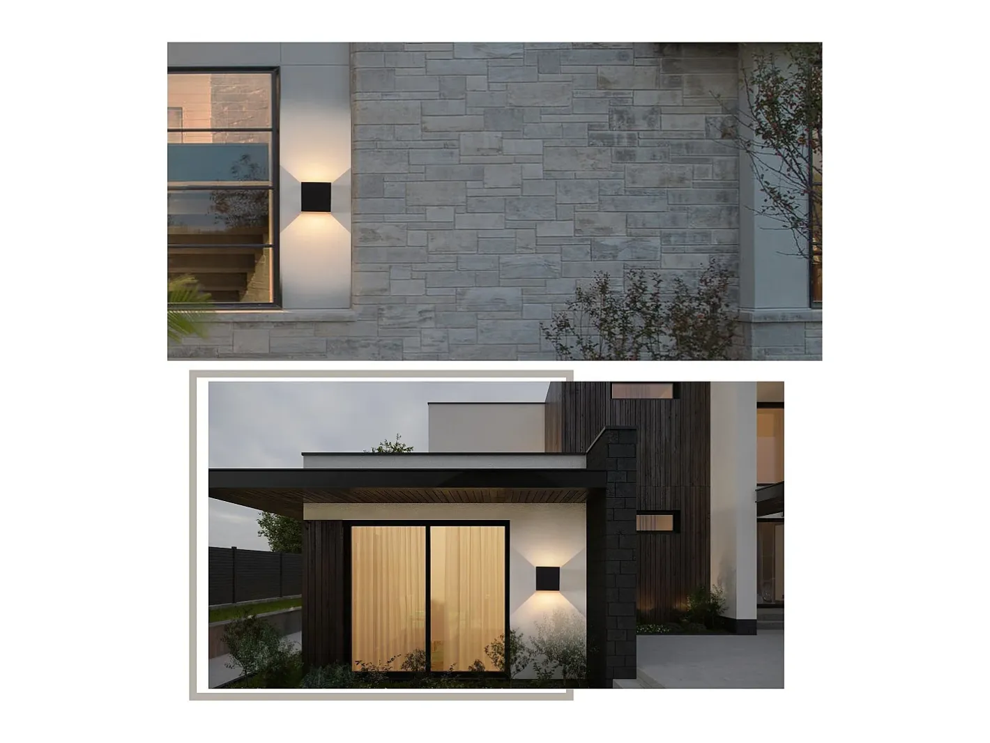 NETTLIFE Aplique mural exterior LED, aplique interior, lote de 4, - oro, 5W, IP65, orientable, 3000K. Negro Clearance