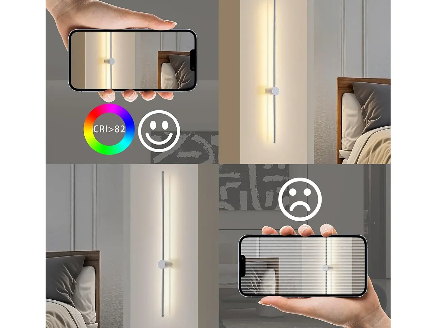 Online NETTLIFE , aplique mural LED interior moderno, cálido 3000 K, orientable, de 100 cm. Blanco