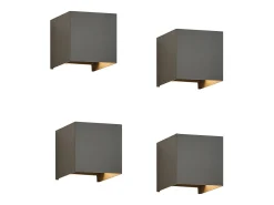 Outlet NETTLIFE Conjunto de 4 Lámparas LED para Muro Exteriores, Blanco Caliente IP65, Antracita, para Casa, Dormitorio, Escalera Gris