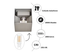 Outlet NETTLIFE Conjunto de 4 Lámparas LED para Muro Exteriores, Blanco Caliente IP65, Antracita, para Casa, Dormitorio, Escalera Gris