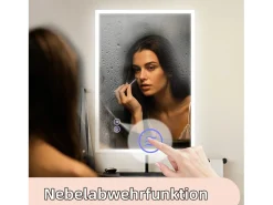 Discount NETTLIFE Espejo con luz 50x70cm Espejo de pared LED Vidrio antireflejo Espejo de baño con espejo táctil Transparente