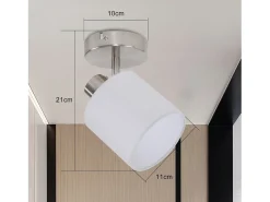 New NETTLIFE Foco Ajustable 350° E14 Max 40W Lámpara de Pared Moderna de Níquel para Pasillo para Sala de Estar Dormitorio Cocina Gris