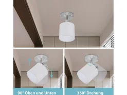 New NETTLIFE Foco Ajustable 350° E14 Max 40W Lámpara de Pared Moderna de Níquel para Pasillo para Sala de Estar Dormitorio Cocina Gris