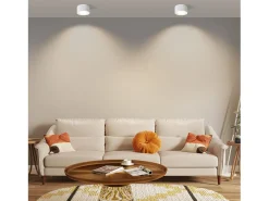 Hot NETTLIFE Foco de superficie de 4 piezas Foco de superficie redondo de color Luminaria de superficie Gx53 Moderna plana Máx.10w Blanco