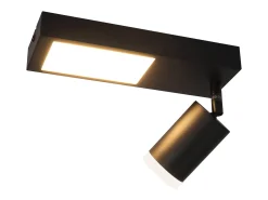 NETTLIFE Plafón-Foco de techo 1 bombilla GU10 dormitorio 3000k 20W lámpara de cocina blanco cálido ajustable Negro