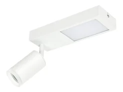NETTLIFE Plafón-Foco de techo 1 bombilla GU10 dormitorio 3000k 20W lámpara de cocina negra cálido ajustable para dormitorio cocina oficina Blanco