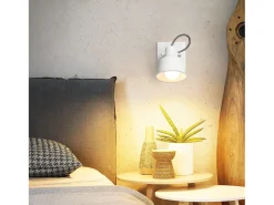 Discount NETTLIFE Foco de techo 1 llama aplique vintage E14 diseño retro de alta calidad orientable 350° MAX.40W Blanco