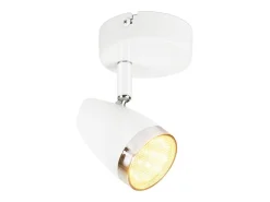 NETTLIFE Plafón-Foco de techo 1 llama 4W plafón orientable 350° salón Blanco