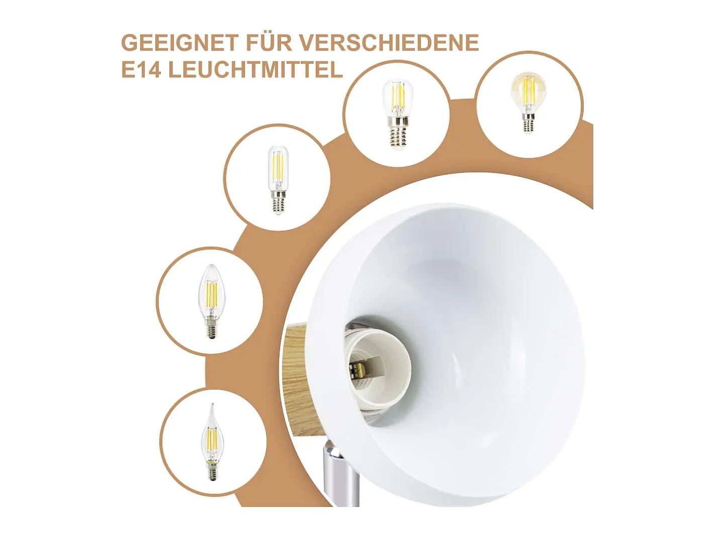 Best NETTLIFE Foco de techo 1 llama plafón industrial pasillo foco E14 interior orientable 350° Blanco