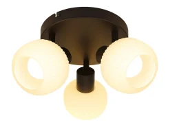 NETTLIFE Foco de techo 2 pantallas de cristal E14 vintage sin bombilla orientable 350° Negro Outlet