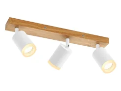 Sale NETTLIFE Foco de techo GU10, foco de techo de madera vintage, giratorio sin bombilla, 350° Blanco