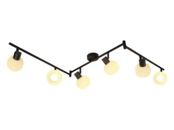 Discount NETTLIFE Foco de techo blanco E14, 6 llamas, lámpara de techo interior, pantalla de cristal, foco orientable Negro