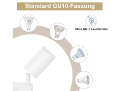 Sale NETTLIFE Foco de techo cuadrado GU10 3000k cálido 20W Lámpara de dormitorio ajustable 350° cálido Blanco