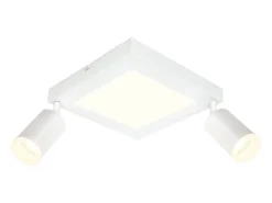 Sale NETTLIFE Foco de techo cuadrado GU10 3000k cálido 20W Lámpara de dormitorio ajustable 350° cálido Blanco