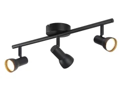 Discount NETTLIFE Foco de techo de 3 llamas Lámpara de techo de diseño moderno Foco de metal GU10 Negro