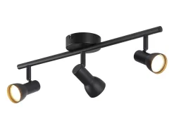 Discount NETTLIFE Foco de techo de 3 llamas Lámpara de techo de diseño moderno Foco de metal GU10 Negro
