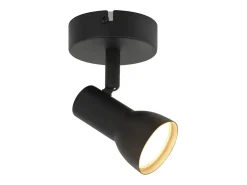 NETTLIFE Plafón-Foco de techo de 1 llama, , moderno, para interiores, GU10, para dormitorio Negro