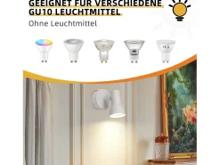 Best NETTLIFE Foco de techo de 1 llama , lámpara de techo moderna para interiores GU10, para dormitorio Blanco