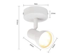Best NETTLIFE Foco de techo de 1 llama , lámpara de techo moderna para interiores GU10, para dormitorio Blanco