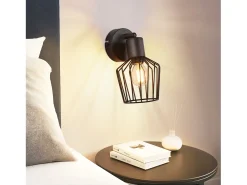Discount NETTLIFE Foco de Techo E14 - Metal, Lámpara de Pasillo Industrial Giratoria 350°, Aplique de Pared para Pasillo y Sala de Estar, Negro