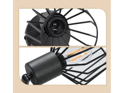 Discount NETTLIFE Foco de Techo E14 - Metal, Lámpara de Pasillo Industrial Giratoria 350°, Aplique de Pared para Pasillo y Sala de Estar, Negro