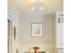 NETTLIFE Foco de techo E14 giratorio 350° vintage de metal ajustable sin bombilla Blanco Clearance