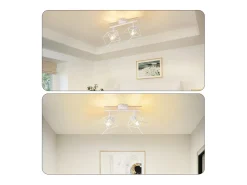 NETTLIFE Foco de techo E14 giratorio 350° vintage de metal ajustable sin bombilla Blanco Clearance