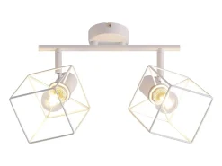 NETTLIFE Foco de techo E14 giratorio 350° vintage de metal ajustable sin bombilla Blanco Clearance