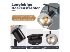 Clearance NETTLIFE Foco de techo, focos de techo negros GU10 - 2 giratorios a 355° moderno. Gris