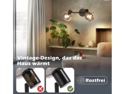 Clearance NETTLIFE Foco de techo, focos de techo negros GU10 - 2 giratorios a 355° moderno. Gris